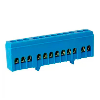 Шина TS-0609H 12 way в синем корпусе Энергия, 10 шт - Электрика, НВА - Щитки и аксессуары для монтажа - Шины нулевые - . Магазин оборудования для автономного и резервного электропитания Ekosolar.ru в Ельце