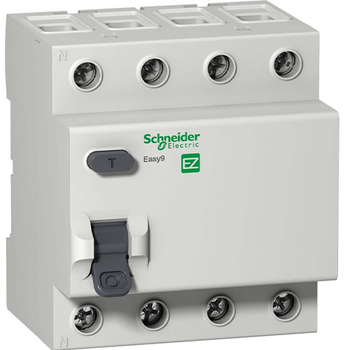 Дифференциальный выключатель Schneider Electric (УЗО) EASY 9 4P 40A 30мА АС 4,5 кА - Электрика, НВА - Модульное оборудование - Дифференциальные автоматы - . Магазин оборудования для автономного и резервного электропитания Ekosolar.ru в Ельце