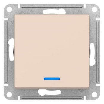 Выключатель SE AtlasDesign 1-клавишный с подсветкой, сх.1а, 10АХ, бежевый, механизм - Электрика, НВА - Выключатели и розетки - Выключатели - . Магазин оборудования для автономного и резервного электропитания Ekosolar.ru в Ельце