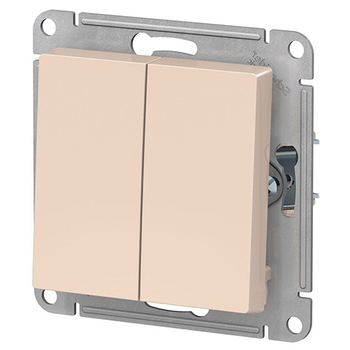 Выключатель Schneider Electric AtlasDesign 2-клавишный сх.5, 10АХ, бежевый, механизм - Электрика, НВА - Выключатели и розетки - Выключатели - . Магазин оборудования для автономного и резервного электропитания Ekosolar.ru в Ельце