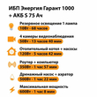 ИБП Энергия Гарант 1000 + Аккумулятор S 75 Ач - 12В (600Вт - 68мин) - ИБП и АКБ - ИБП для котлов - . Магазин оборудования для автономного и резервного электропитания Ekosolar.ru в Ельце
