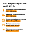 ИБП Энергия Гарант 750 + Аккумулятор S 55 Ач - 12В (450Вт - 67мин) - ИБП и АКБ - ИБП для котлов - . Магазин оборудования для автономного и резервного электропитания Ekosolar.ru в Ельце