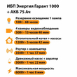 ИБП для котла Энергия Гарант 1000 + Аккумулятор 75 Ач 12 В (600Вт - 68мин) - ИБП и АКБ - ИБП для котлов - . Магазин оборудования для автономного и резервного электропитания Ekosolar.ru в Ельце
