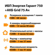 ИБП для котла Энергия Гарант 750 + Аккумулятор Grid 75 Ah 12 v (450Вт - 91мин) - ИБП и АКБ - ИБП для котлов - . Магазин оборудования для автономного и резервного электропитания Ekosolar.ru в Ельце