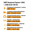 ИБП для котла Энергия Гарант 1000 + Аккумулятор Grid 100 Ah 12 v (600Вт - 91мин) - ИБП и АКБ - ИБП для котлов - . Магазин оборудования для автономного и резервного электропитания Ekosolar.ru в Ельце